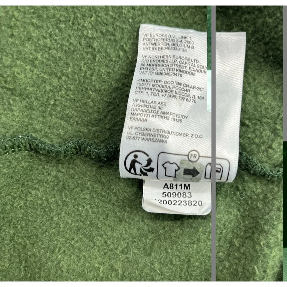 The North Face Hoodie Men Large Green Fleece Jumbo Half Dome Pullover Sweatshirt